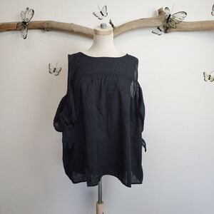 Old navy black cold shoulder gauzy top